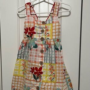 Floral Checkered Kids Dress